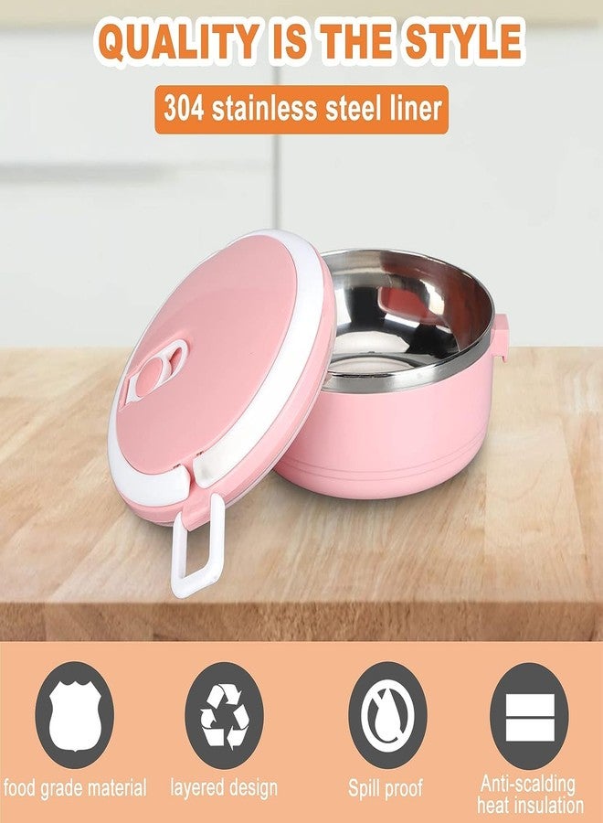 LIZEALUCKY Food Container,Bento Lunch Box Office Worker Tableware With Safety Buckles,Stainless Steel Sealed Portable Rice Noddles Lunch Box,for Picnics Camping (single layer-pink) - Image 5